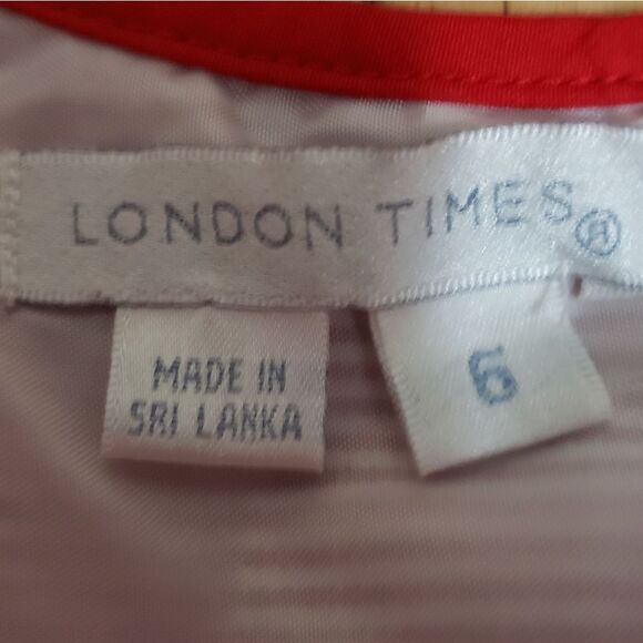 ☔️🔸️Maggy London Red & White Striped Retro Sleeveless Dress Size 6 - Picture 9 of 10